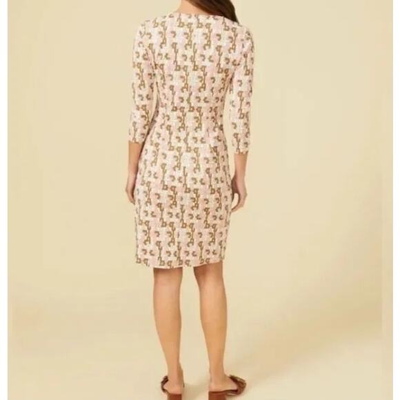 J. McLaughlin Sophia Dress Womens Medium Peach Islet Link Print Catalina Cloth - Picture 6 of 12